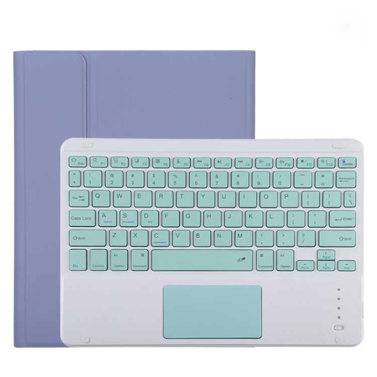 TG11BC เคสแท็บเล็ตหนังไมโครไฟเบอร์สำหรับคีย์บอร์ด Bluetooth สีเขียวที่ถอดออกได้สำหรับ iPad Pro 11 นิ้ว (2020) พร้อมทัชแพดและช่องเสียบปากกาและที่วาง, Green Keyboard