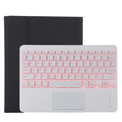 TG11BCS เคสแท็บเล็ตหนังไมโครไฟเบอร์คีย์บอร์ด Bluetooth สีขาวแบบถอดได้สำหรับ iPad Pro 11 นิ้ว (2020) พร้อมไฟแบ็คไลท์และทัชแพดและช่องเสียบปากกาและที่วาง, White Keyboard