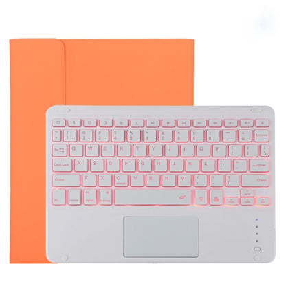TG11BCS เคสแท็บเล็ตหนังไมโครไฟเบอร์คีย์บอร์ด Bluetooth สีขาวแบบถอดได้สำหรับ iPad Pro 11 นิ้ว (2020) พร้อมไฟแบ็คไลท์และทัชแพดและช่องเสียบปากกาและที่วาง, White Keyboard