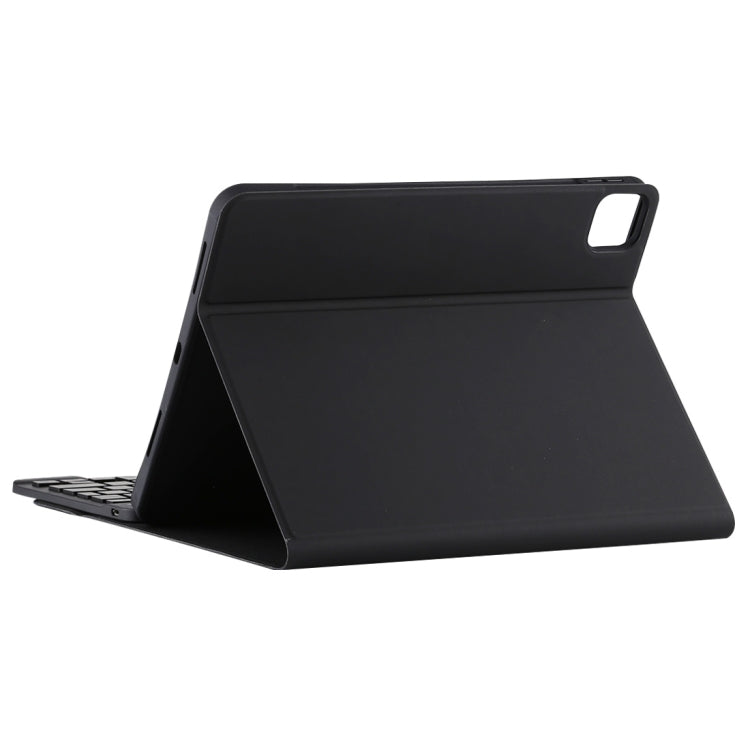 TG11BCS เคสแท็บเล็ตหนังไมโครไฟเบอร์คีย์บอร์ด Bluetooth สีดำที่ถอดออกได้สำหรับ iPad Pro 11 นิ้ว (2020) พร้อมไฟแบ็คไลท์และทัชแพดและช่องเสียบปากกาและที่วาง, Black Keyboard