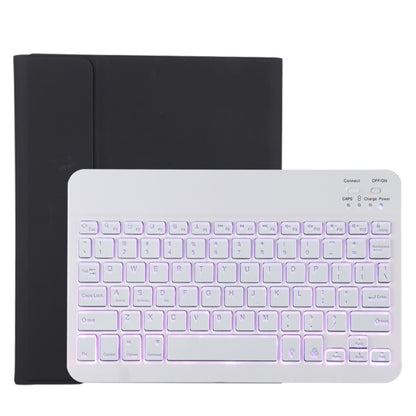 TG11BS เคสแท็บเล็ตหนังไมโครไฟเบอร์คีย์บอร์ด Bluetooth สีขาวที่ถอดออกได้สำหรับ iPad Pro 11 นิ้ว (2020) พร้อมแสงไฟและช่องเสียบปากกาและที่วาง, White Keyboard