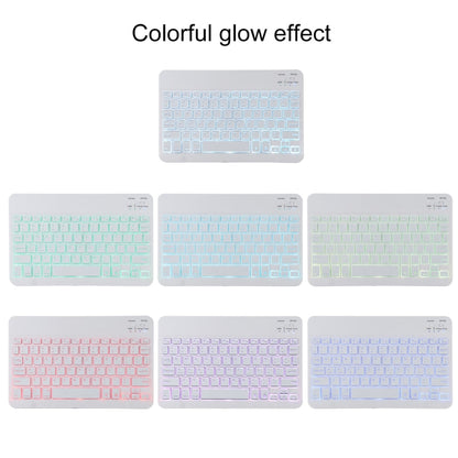 TG11BS เคสแท็บเล็ตหนังไมโครไฟเบอร์คีย์บอร์ด Bluetooth สีขาวที่ถอดออกได้สำหรับ iPad Pro 11 นิ้ว (2020) พร้อมแสงไฟและช่องเสียบปากกาและที่วาง, White Keyboard
