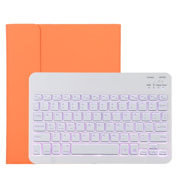 TG11BS เคสแท็บเล็ตหนังไมโครไฟเบอร์คีย์บอร์ด Bluetooth สีขาวที่ถอดออกได้สำหรับ iPad Pro 11 นิ้ว (2020) พร้อมแสงไฟและช่องเสียบปากกาและที่วาง, White Keyboard