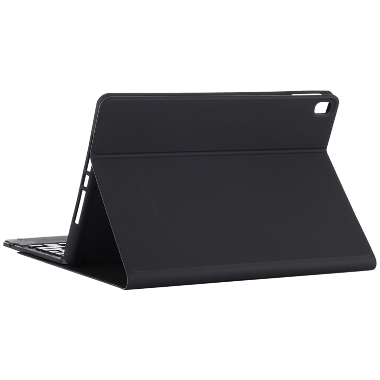 TG-102BCS แป้นพิมพ์ Bluetooth สีดำแบบถอดได้ + เคสแท็บเล็ตหนังไมโครไฟเบอร์สำหรับ iPad 10.2 นิ้ว / iPad Air (2019) พร้อมทัชแพดและแบ็คไลท์และช่องเสียบปากกาและที่วาง, Black Keyboard