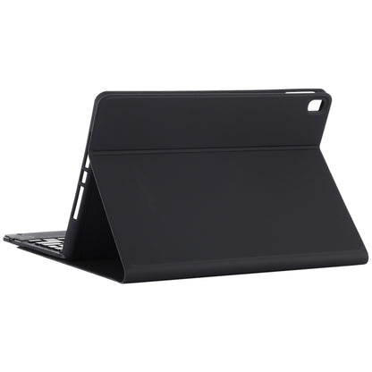 TG-102BCS แป้นพิมพ์ Bluetooth สีดำแบบถอดได้ + เคสแท็บเล็ตหนังไมโครไฟเบอร์สำหรับ iPad 10.2 นิ้ว / iPad Air (2019) พร้อมทัชแพดและแบ็คไลท์และช่องเสียบปากกาและที่วาง, Black Keyboard