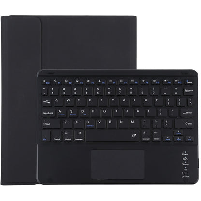 TG-102BC แป้นพิมพ์ Bluetooth สีดำแบบถอดได้ + เคสแท็บเล็ตหนังไมโครไฟเบอร์สำหรับ iPad 10.2 นิ้ว / iPad Air (2019) พร้อมทัชแพดและช่องเสียบปากกาและที่วาง, TG-102BC