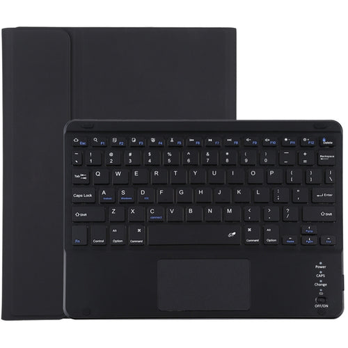 TG-102BC แป้นพิมพ์ Bluetooth สีดำแบบถอดได้ + เคสแท็บเล็ตหนังไมโครไฟเบอร์สำหรับ iPad 10.2 นิ้ว / iPad Air (2019) พร้อมทัชแพดและช่องเสียบปากกาและที่วาง, TG-102BC