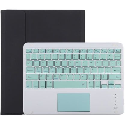 TG-102BC แป้นพิมพ์ Bluetooth สีเขียวที่ถอดออกได้ + เคสแท็บเล็ตหนังไมโครไฟเบอร์สำหรับ iPad 10.2 นิ้ว / iPad Air (2019) พร้อมทัชแพดและช่องเสียบปากกาและที่วาง, Green Keyboard