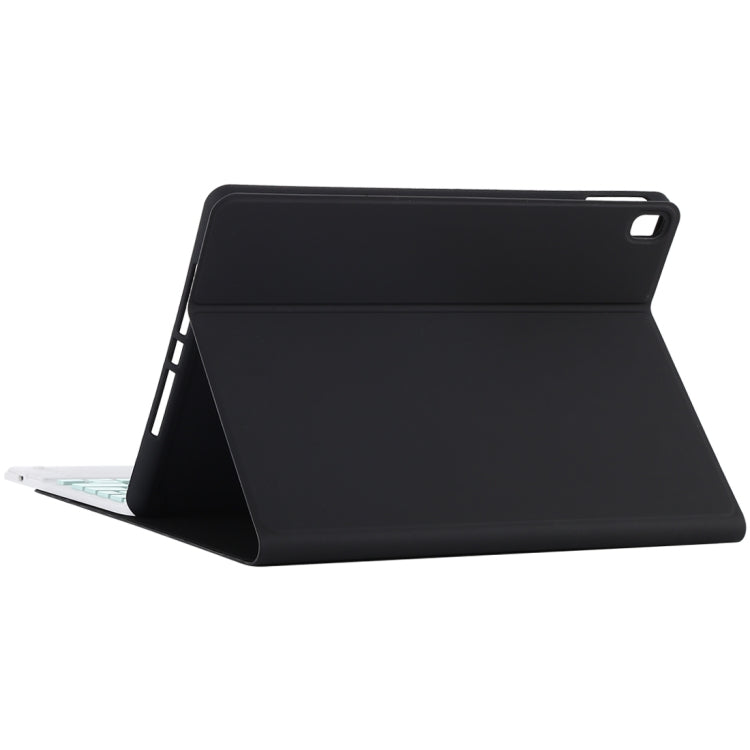 TG-102BC แป้นพิมพ์ Bluetooth สีเขียวที่ถอดออกได้ + เคสแท็บเล็ตหนังไมโครไฟเบอร์สำหรับ iPad 10.2 นิ้ว / iPad Air (2019) พร้อมทัชแพดและช่องเสียบปากกาและที่วาง, Green Keyboard