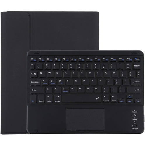 TG97BC แป้นพิมพ์ Bluetooth สีดำแบบถอดได้ + เคสแท็บเล็ตหนังไมโครไฟเบอร์สำหรับ iPad 9.7 นิ้ว พร้อมทัชแพดและช่องเสียบปากกาและที่วาง, TG97BC