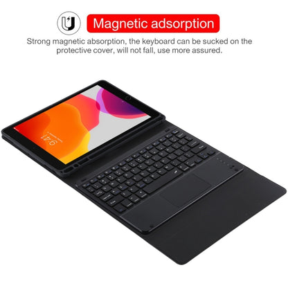 TG109BC แป้นพิมพ์ Bluetooth สีดำที่ถอดออกได้ + เคสแท็บเล็ตหนังไมโครไฟเบอร์สำหรับ iPad Air 2020 พร้อมทัชแพดและช่องเสียบปากกาและที่วาง, TG109BC