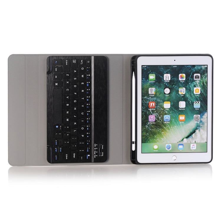 A102B สำหรับ iPad 10.2 นิ้ว 2019 Ultra-thin ที่ถอดออกได้บลูทูธคีย์บอร์ดหนังกรณีแท็บเล็ตพร้อมขาตั้งและปากกาสล็อตฟังก์ชั่น, A102B Black, A102B Gold, A102B Blue, A102B Rose Gold