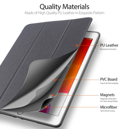 สำหรับ iPad 10.2 DUX DUCIS Domo Series ซองหนัง PU แบบแม่เหล็กพลิกแนวนอนพร้อมตัวยึดสามพับและช่องเสียบปากกาและฟังก์ชันพัก / ปลุก, For iPad 10.2