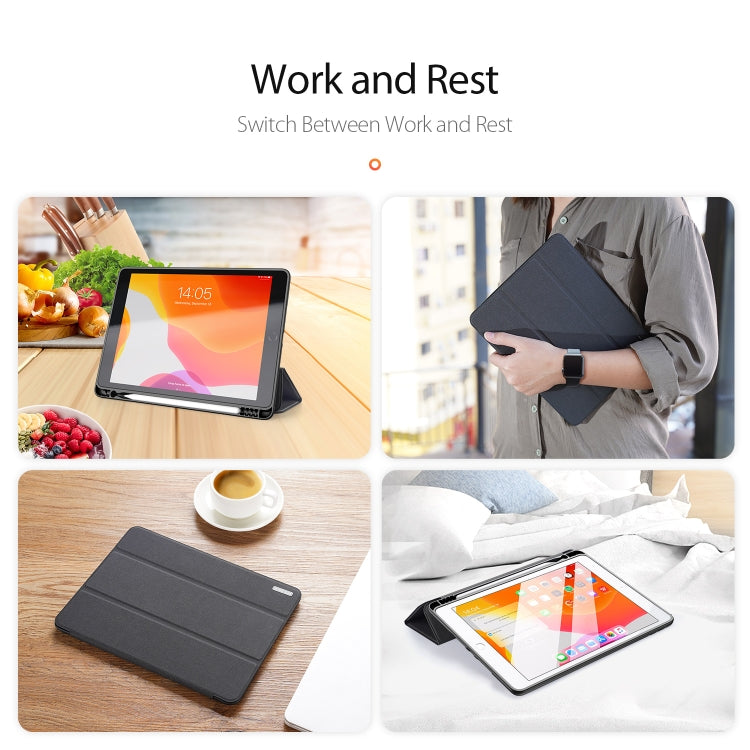 สำหรับ iPad 10.2 DUX DUCIS Domo Series ซองหนัง PU แบบแม่เหล็กพลิกแนวนอนพร้อมตัวยึดสามพับและช่องเสียบปากกาและฟังก์ชันพัก / ปลุก, For iPad 10.2