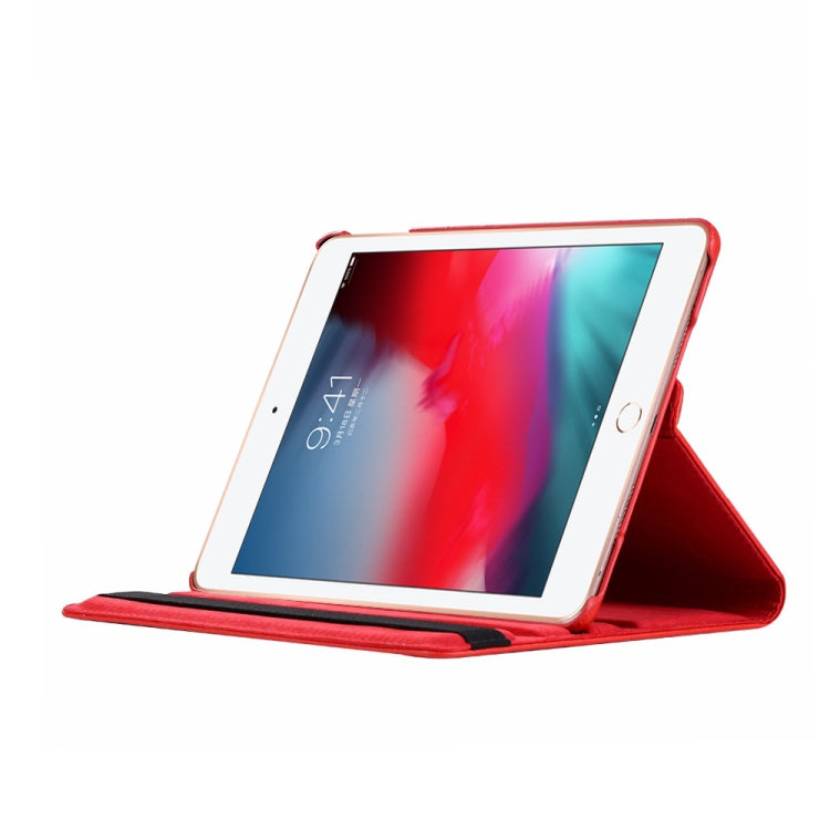 ซองหนังหมุนได้ 360 องศาเนื้อลิ้นจี่แนวนอนสำหรับ iPad Mini 2019 พร้อมตัวยึดและฟังก์ชั่นพัก / ปลุก, For iPad Mini 2019