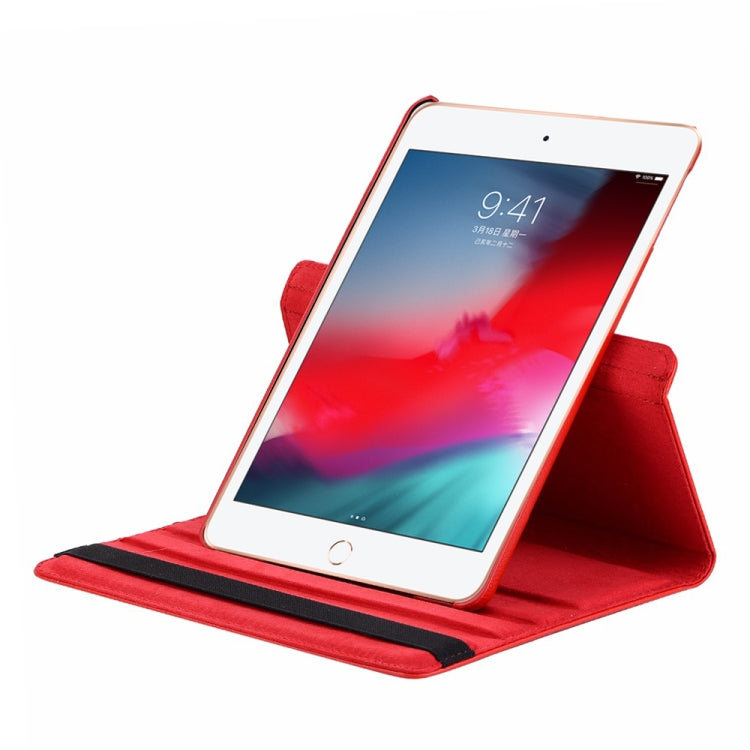 ซองหนังหมุนได้ 360 องศาเนื้อลิ้นจี่แนวนอนสำหรับ iPad Mini 2019 พร้อมตัวยึดและฟังก์ชั่นพัก / ปลุก, For iPad Mini 2019