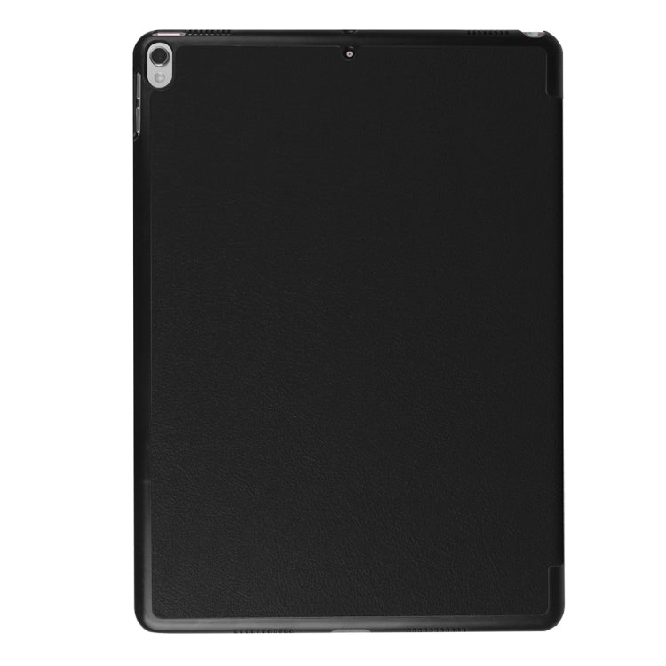 สำหรับ iPad Pro 10.5 นิ้ว PU Litchi Texture เคสอัจฉริยะ 3 พับแบบใสฝาหลังพร้อมตัวยึด