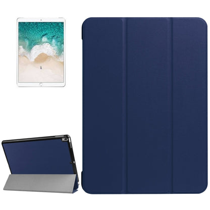 สำหรับ iPad Pro 10.5 นิ้ว PU Litchi Texture เคสอัจฉริยะ 3 พับแบบใสฝาหลังพร้อมตัวยึด