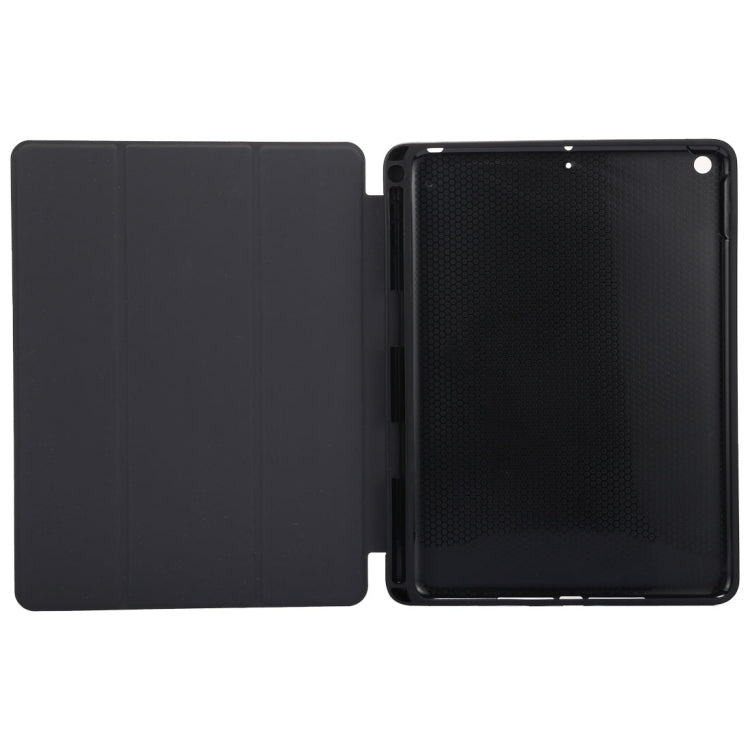 ซองหนังพลิกแนวนอนลายพื้นผิวผ้าสำหรับ iPad Pro 10.5 นิ้ว พร้อมที่วางสามพับและช่องใส่ปากกา, For iPad Pro 10.5, For  iPad Pro 10.5
