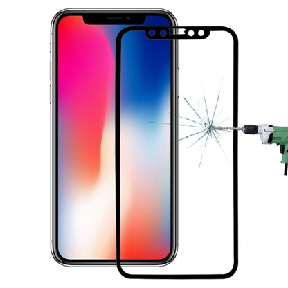 สำหรับ iPhone X 0.26mm 9H ความแข็งพื้นผิว 3D ป้องกันการระเบิดแบบเต็มหน้าจอคาร์บอนไฟเบอร์ขอบนุ่มฟิล์มกระจกนิรภัย, For X(Carbon Fiber)