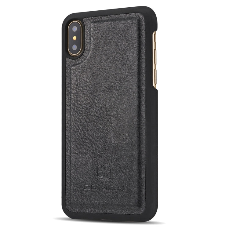 สำหรับ iPhone X / XS DG.MING พื้นผิวม้าบ้าพลิกแนวนอนเคสแม่เหล็กที่ถอดออกได้พร้อมตัวยึดและช่องเสียบการ์ดและกระเป๋าสตางค์, iPhone  X, For  X, iPhone X