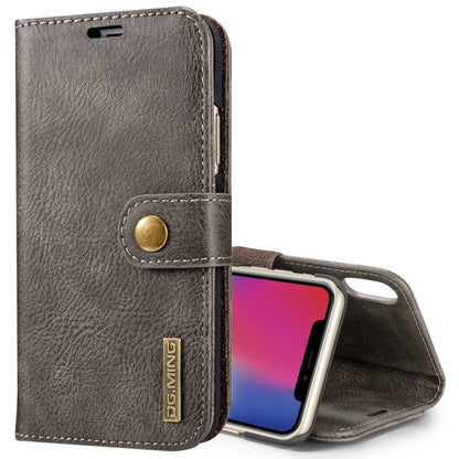 สำหรับ iPhone X / XS DG.MING พื้นผิวม้าบ้าพลิกแนวนอนเคสแม่เหล็กที่ถอดออกได้พร้อมตัวยึดและช่องเสียบการ์ดและกระเป๋าสตางค์, iPhone  X, For  X, iPhone X