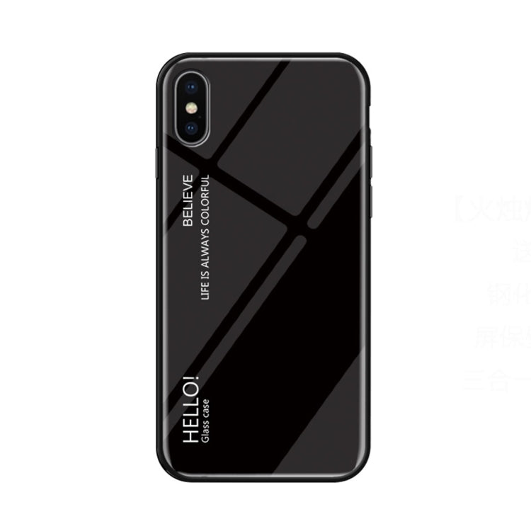 สำหรับ iPhone X / XS เคสกระจกสีไล่ระดับสี, iPhone X / XS