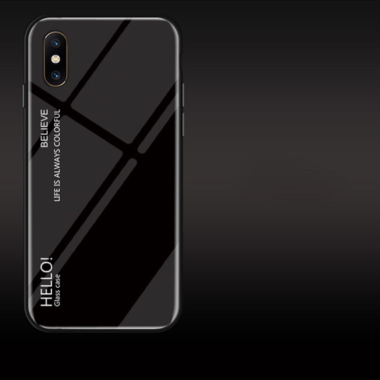 สำหรับ iPhone X / XS เคสกระจกสีไล่ระดับสี, iPhone X / XS