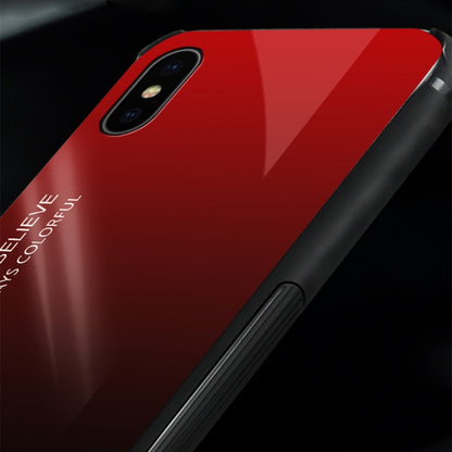 สำหรับ iPhone X / XS เคสกระจกสีไล่ระดับสี, iPhone X / XS