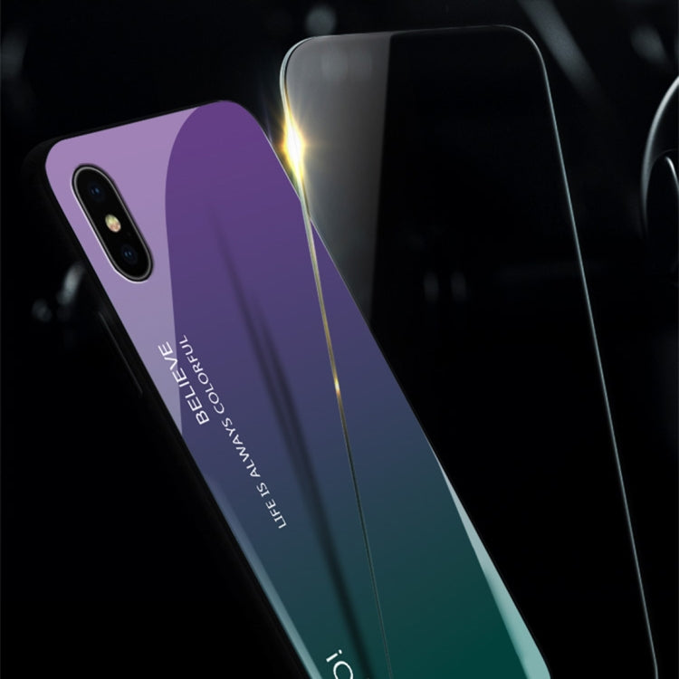 สำหรับ iPhone X / XS เคสกระจกสีไล่ระดับสี, iPhone X / XS