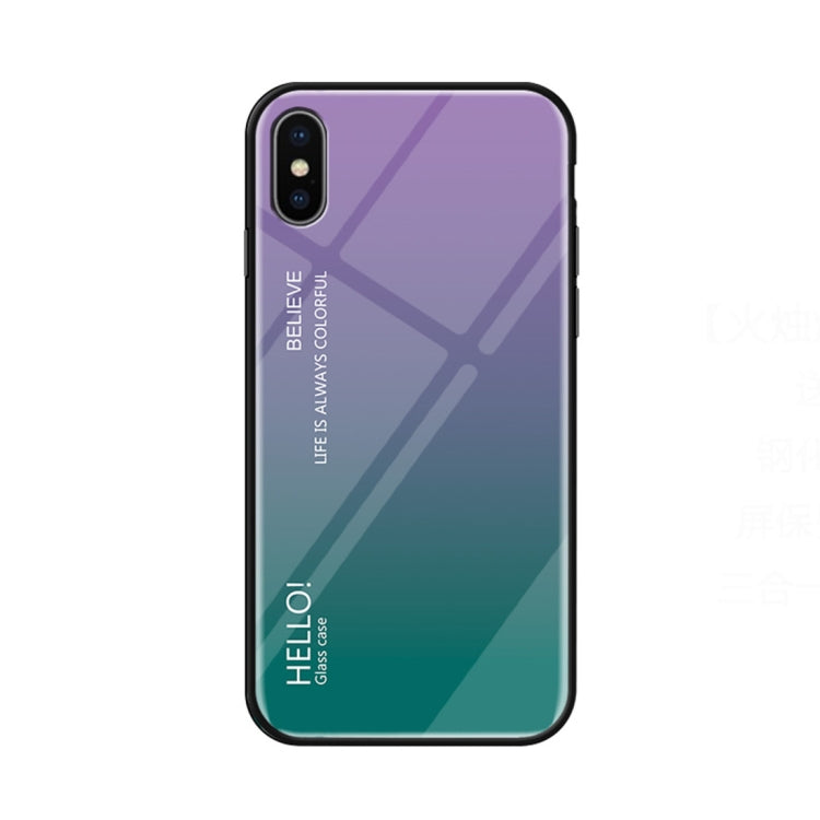 สำหรับ iPhone X / XS เคสกระจกสีไล่ระดับสี, iPhone X / XS