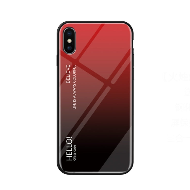 สำหรับ iPhone X / XS เคสกระจกสีไล่ระดับสี, iPhone X / XS