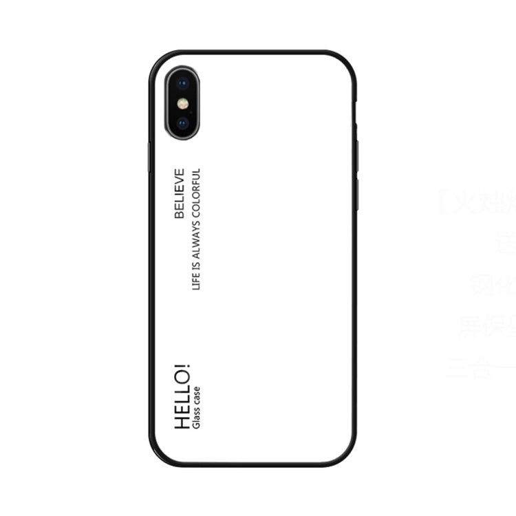 สำหรับ iPhone X / XS เคสกระจกสีไล่ระดับสี, iPhone X / XS