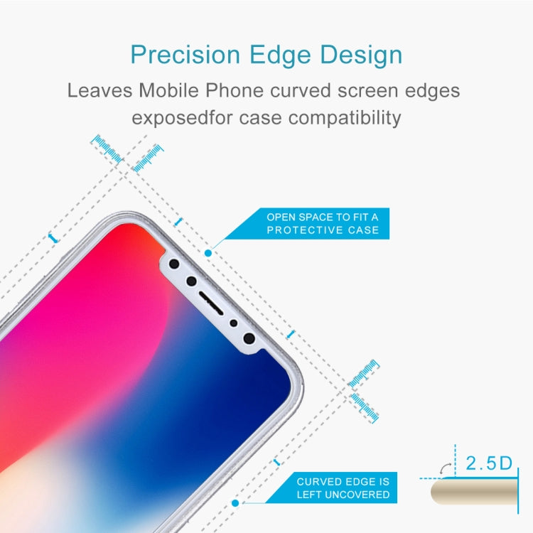 สำหรับ iPhone X 9H ความแข็งพื้นผิว 2.5D กระจกนิรภัยใสด้านหน้า + ตัวป้องกันหน้าจอด้านหลัง