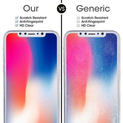 สำหรับ iPhone X 9H ความแข็งพื้นผิว 2.5D กระจกนิรภัยใสด้านหน้า + ตัวป้องกันหน้าจอด้านหลัง