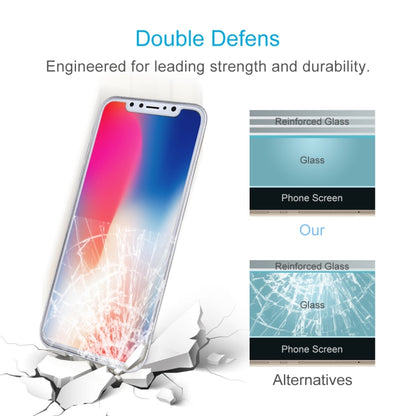 สำหรับ iPhone X 9H ความแข็งพื้นผิว 2.5D กระจกนิรภัยใสด้านหน้า + ตัวป้องกันหน้าจอด้านหลัง