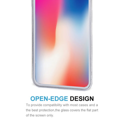 สำหรับ iPhone X 9H ความแข็งพื้นผิว 2.5D กระจกนิรภัยใสด้านหน้า + ตัวป้องกันหน้าจอด้านหลัง