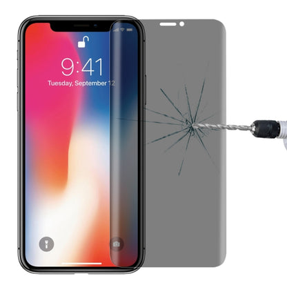 สำหรับ iPhone X 0.3 มม. 9H ความแข็งพื้นผิวความเป็นส่วนตัว 3D ป้องกันแสงสะท้อนไม่เต็มหน้าจอกระจกกันรอยหน้าจอ, For X