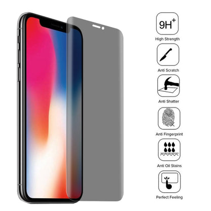 สำหรับ iPhone X 0.3 มม. 9H ความแข็งพื้นผิวความเป็นส่วนตัว 3D ป้องกันแสงสะท้อนไม่เต็มหน้าจอกระจกกันรอยหน้าจอ, For X