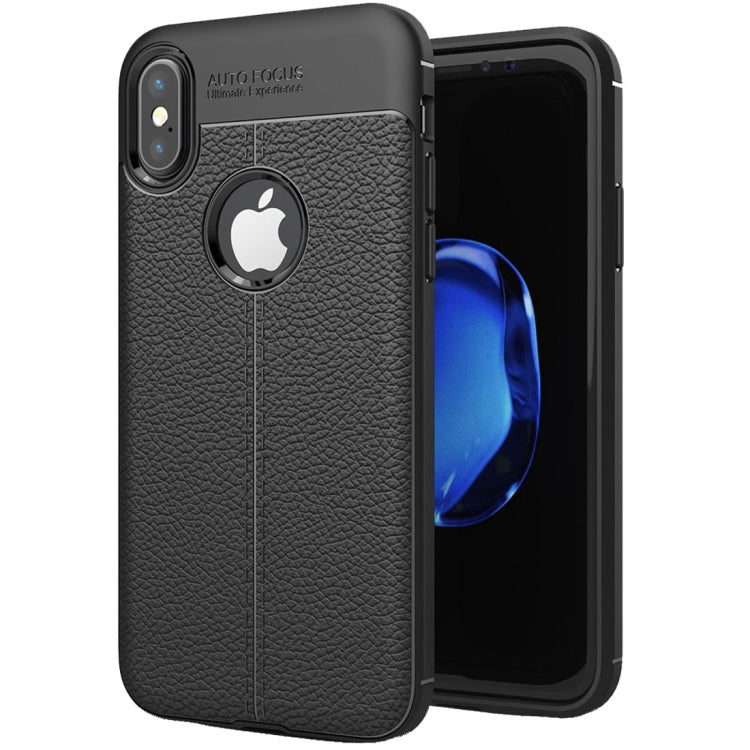 สำหรับ iPhone X / XS Litchi Texture TPU ฝาครอบป้องกันด้านหลัง, For X