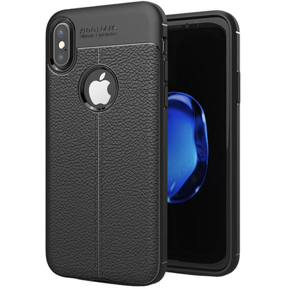 สำหรับ iPhone X / XS Litchi Texture TPU ฝาครอบป้องกันด้านหลัง, For X