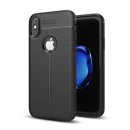 สำหรับ iPhone X / XS Litchi Texture TPU ฝาครอบป้องกันด้านหลัง, For X