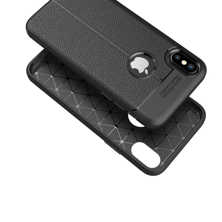 สำหรับ iPhone X / XS Litchi Texture TPU ฝาครอบป้องกันด้านหลัง, For X