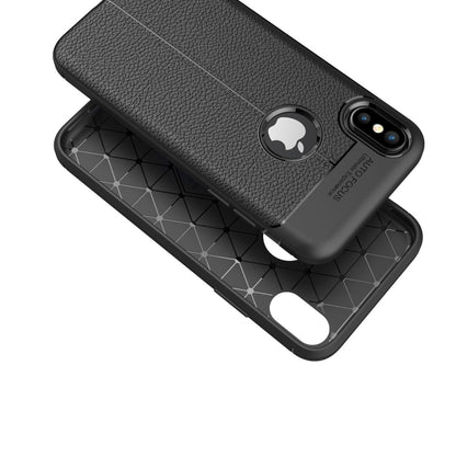 สำหรับ iPhone X / XS Litchi Texture TPU ฝาครอบป้องกันด้านหลัง, For X