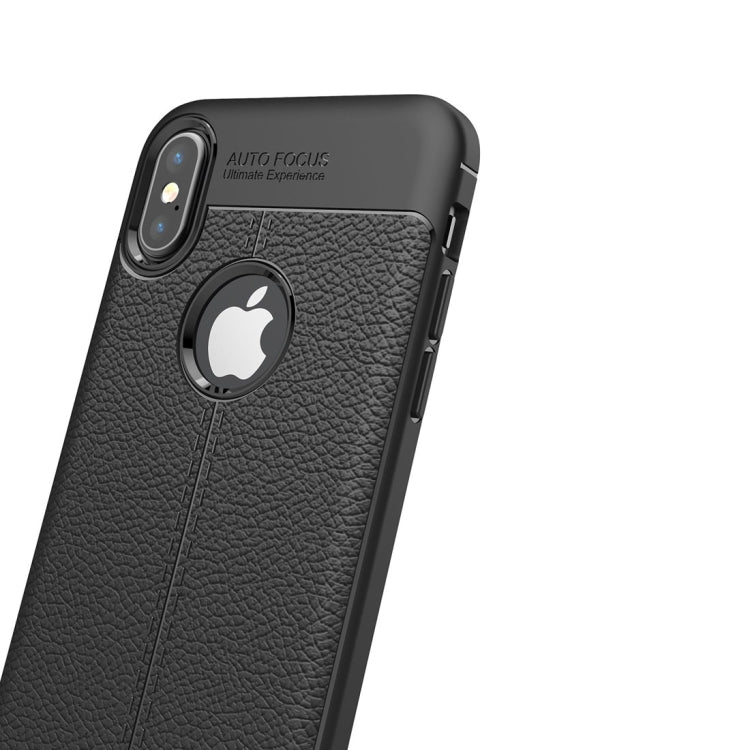 สำหรับ iPhone X / XS Litchi Texture TPU ฝาครอบป้องกันด้านหลัง, For X