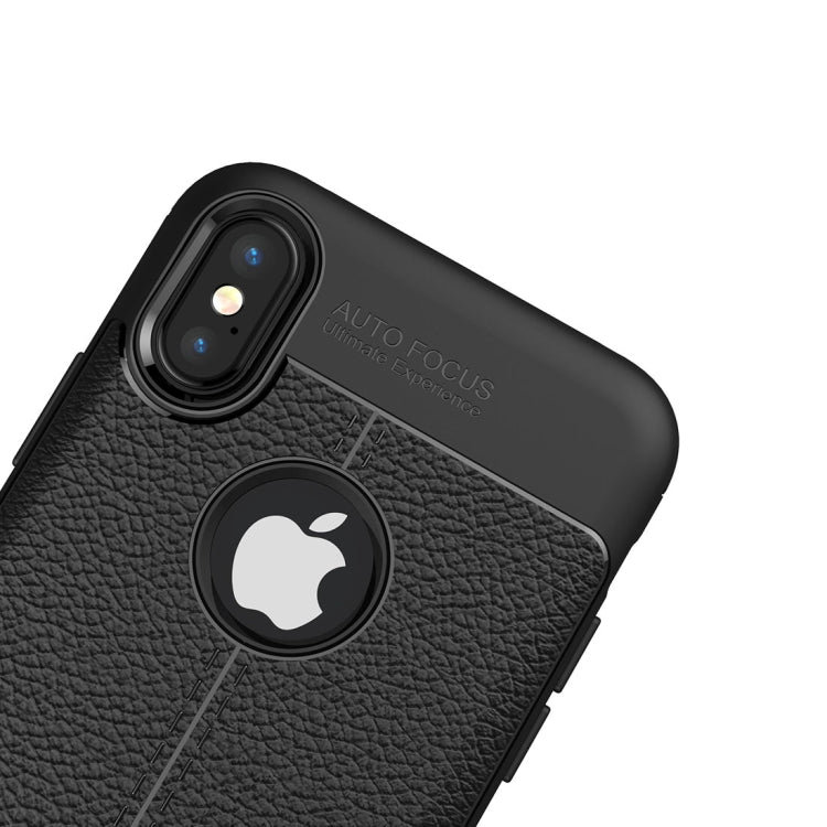 สำหรับ iPhone X / XS Litchi Texture TPU ฝาครอบป้องกันด้านหลัง, For X