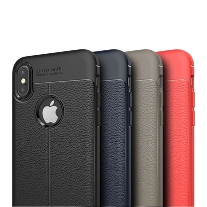 สำหรับ iPhone X / XS Litchi Texture TPU ฝาครอบป้องกันด้านหลัง, For X