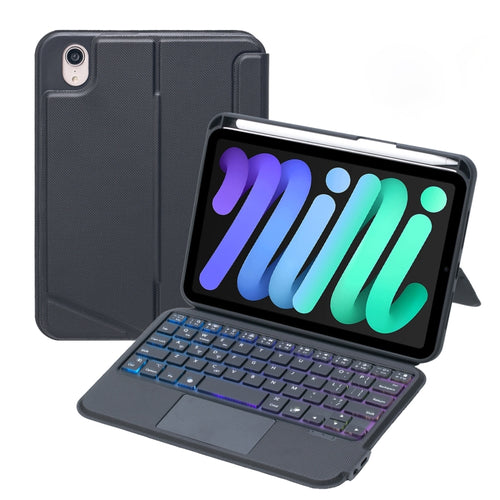 T06-AS สำหรับ iPad mini6 Touch Backlight Split Type ซองหนังคีย์บอร์ด Bluetooth, T06-AS