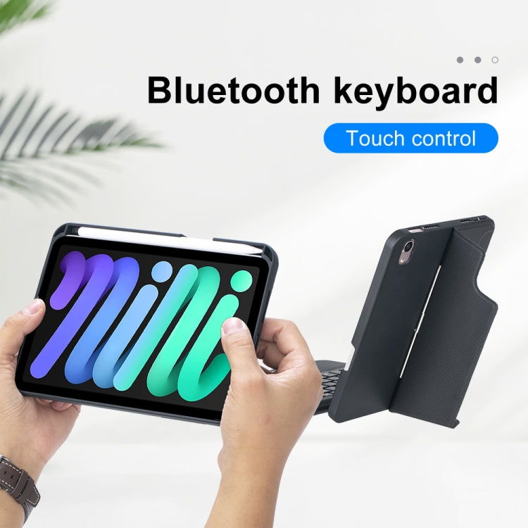 T06-AS สำหรับ iPad mini6 Touch Backlight Split Type ซองหนังคีย์บอร์ด Bluetooth, T06-AS