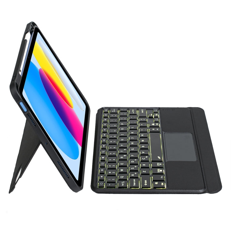 T10-ASสำหรับiPad 10th Gen 10.9 2022 Touch Backlightแยกประเภทซองหนังคีย์บอร์ดบลูทูธ, T10-A